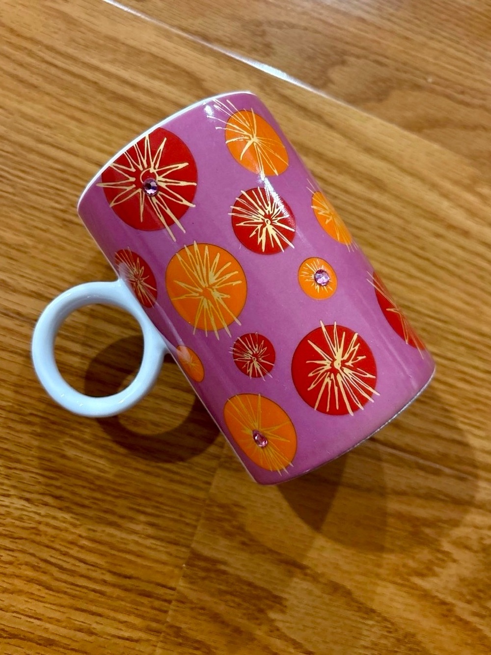 Festive Pink Starburst Mug with rhinestones by Julia Minasian for Target